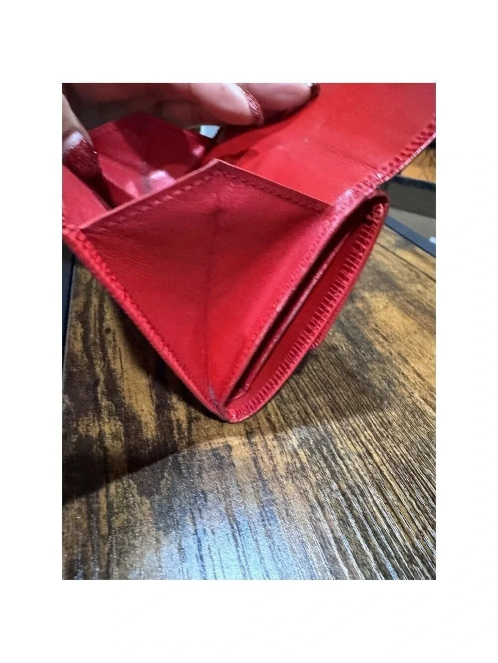 Louis Vuitton Vintage Elise Trifold Red Epi Leather Wallet